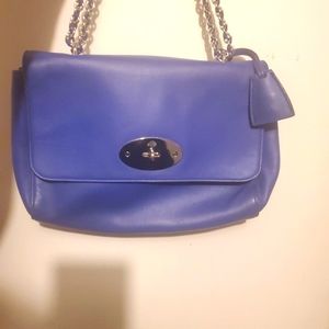 Mulberry Lily Medium in Indigo Lamb Nappa with Shiny Silver Hardware